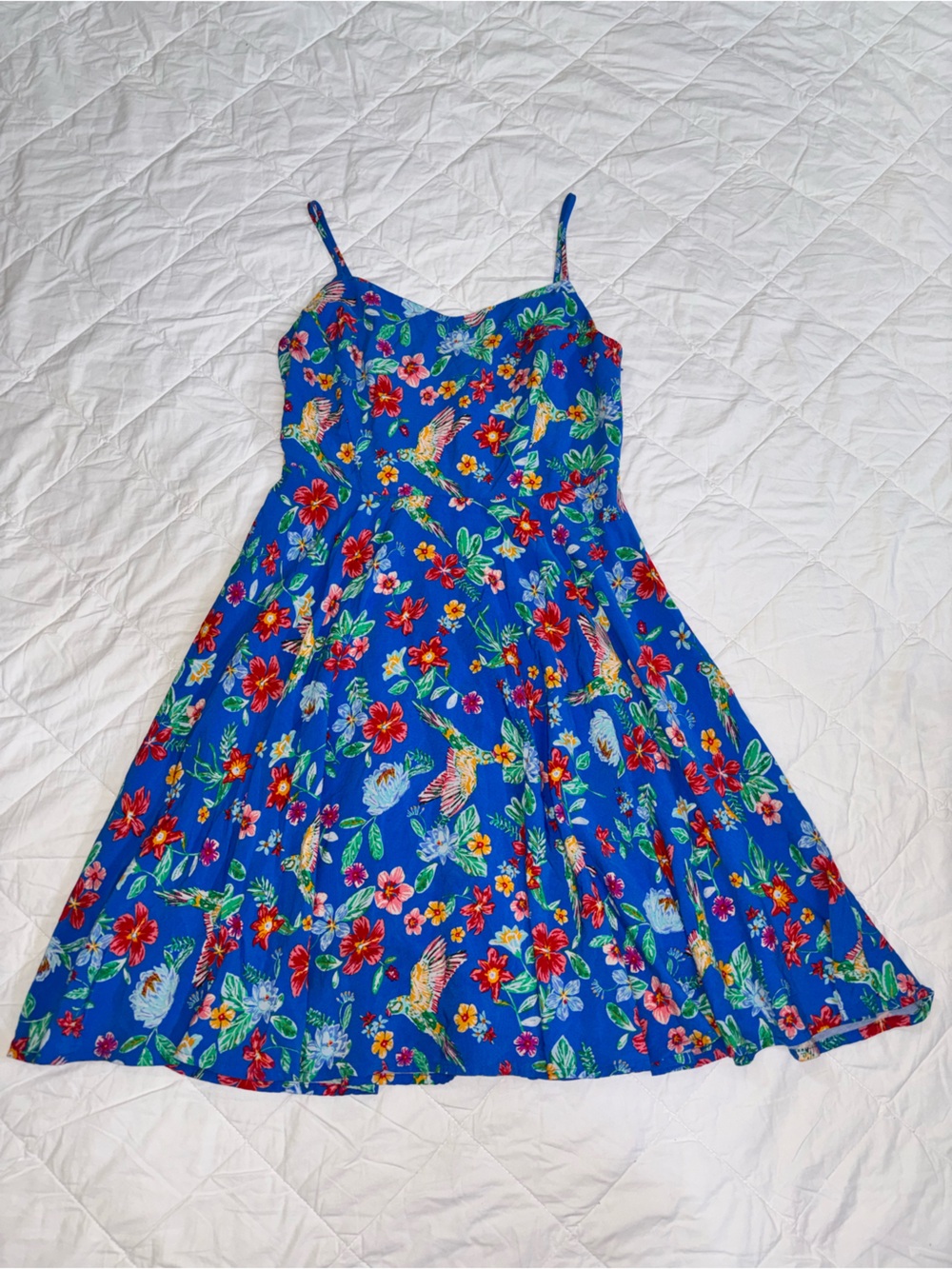 Old Navy Bright Blue Floral Mini Dress